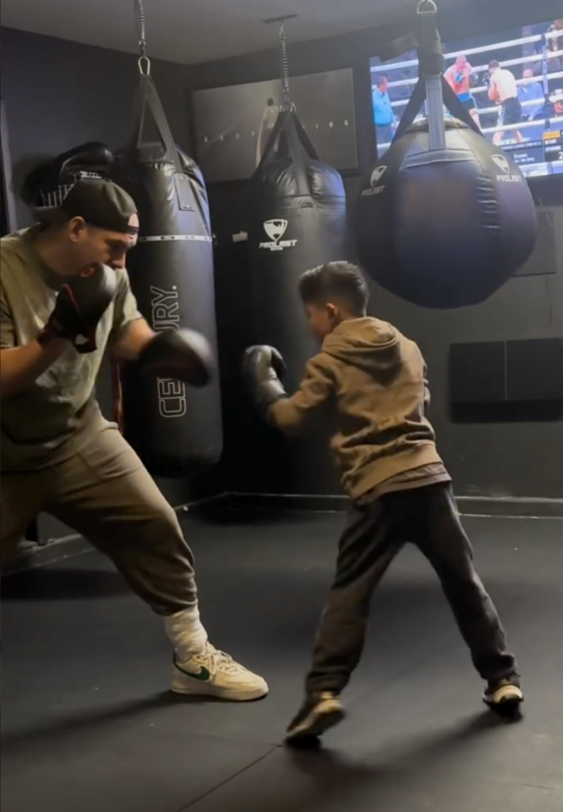 Kids training in a supervised class
