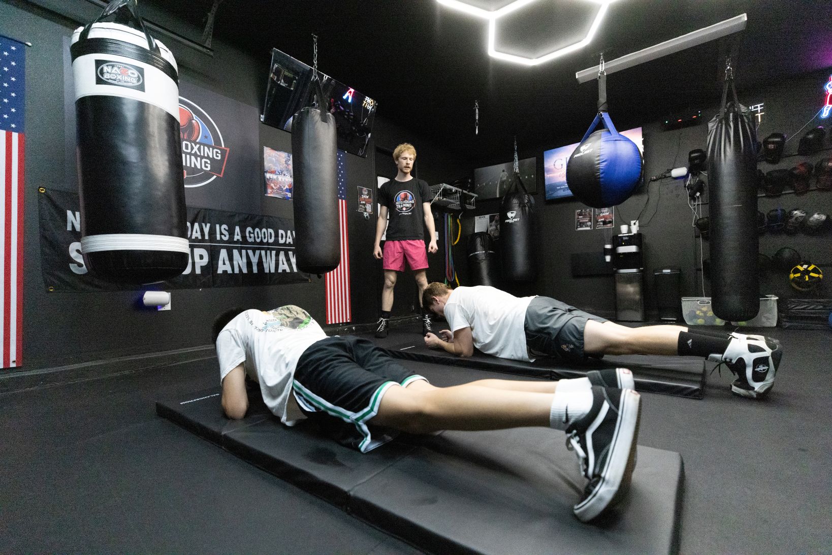 A small group training together